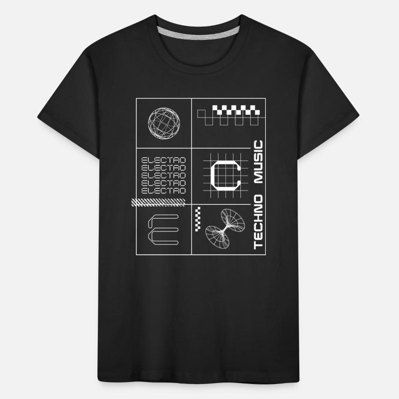Geometrisches Elecotro Tech Grid Retro Poster Kinder Premium Bio T-Shirt