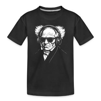 Portrait vintage de philosophe allemand Schopenhauer - T-shirt bio Premium Enfant - noir - Devant
