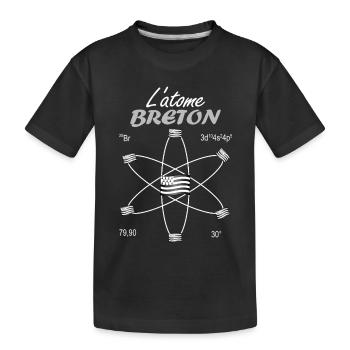 L'Atome Breton Gwenn ha Du Science Fierté BZH - Kids' Premium Organic T-Shirt - black - Front