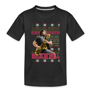 Jingle Bell Rockabilly Xmas RHPS Eddie - Kinder Premium Bio T-Shirt - Schwarz - Vorne