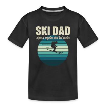 Funny Ski Dad Skier - Kids' Premium Organic T-Shirt - black - Front
