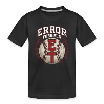 Error Forgiven Christian Baseball Faith Jesus - Kids' Premium Organic T-Shirt - black - Front