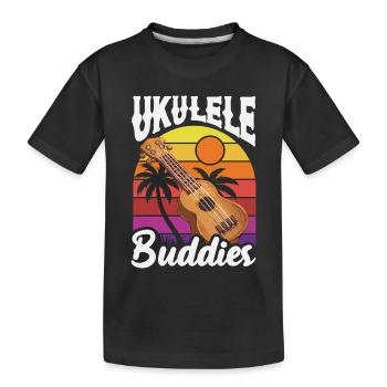 Ukulélé Retro Buddies Musicien hawaïen vintage - T-shirt bio Premium Enfant - noir - Devant