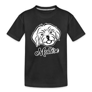 Maltese - Kids' Premium Organic T-Shirt - black - Front