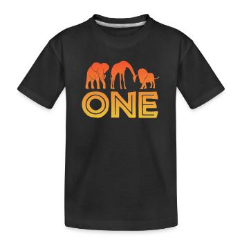 1er anniversaire Animaux sauvages Afrique 1 an - T-shirt bio Premium Enfant - noir - Devant