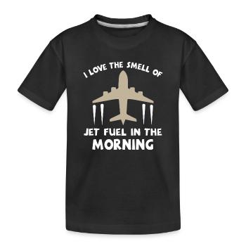 J’adore l’odeur du carburéacteur le matin - T-shirt bio Premium Enfant - noir - Devant