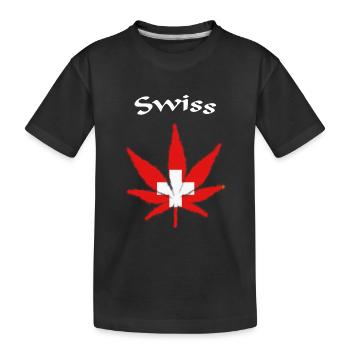 Swiss Schweiz - Kinder Premium Bio T-Shirt - Schwarz - Vorne