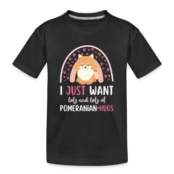 Sweet dwarf spitz lover kawaii - Kids' Premium Organic T-Shirt - black - Front