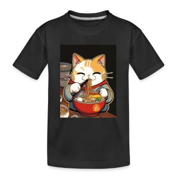 Cat Japonais Ramen Otaku Anime - T-shirt bio Premium Enfant - noir - Devant