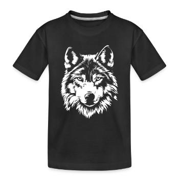 Visage de loup - T-shirt bio Premium Enfant - noir - Devant