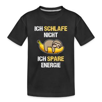 Energie sparen - Kinder Premium Bio T-Shirt - Schwarz - Vorne
