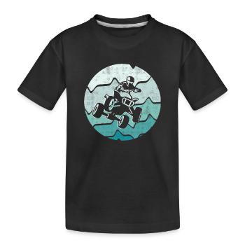 ATV Biker Retro Design Offroad Quadfahrer Quad - Kinder Premium Bio T-Shirt - Schwarz - Vorne
