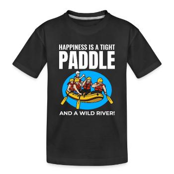 Rafting Team Floß Wildwasser Rafter Paddel Lustig - Kinder Premium Bio T-Shirt - Schwarz - Vorne