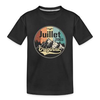 Juli 2003 Jubiläum Juli 2003 Juli - Kinder Premium Bio T-Shirt - Schwarz - Vorne