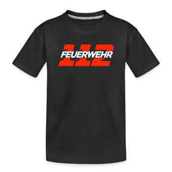 Feuerwehr 112 Feuerwehrmann freiwillige Feuerwehr - Kinder Premium Bio T-Shirt - Schwarz - Vorne