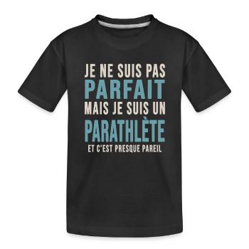 pas parfait para athlète cadeau sport handicape - T-shirt bio Premium Enfant - noir - Devant