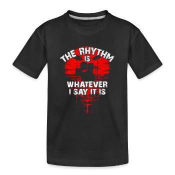 Silhouette de batterie avec reflet drôle de dicton - T-shirt bio Premium Enfant - noir - Devant