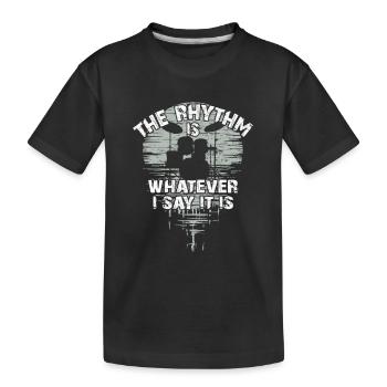 Silhouette de batterie avec reflet drôle de dicton - T-shirt bio Premium Enfant - noir - Devant