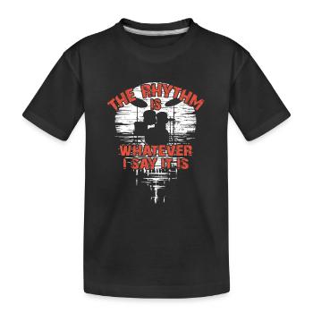 Silhouette de batterie avec reflet drôle de dicton - T-shirt bio Premium Enfant - noir - Devant