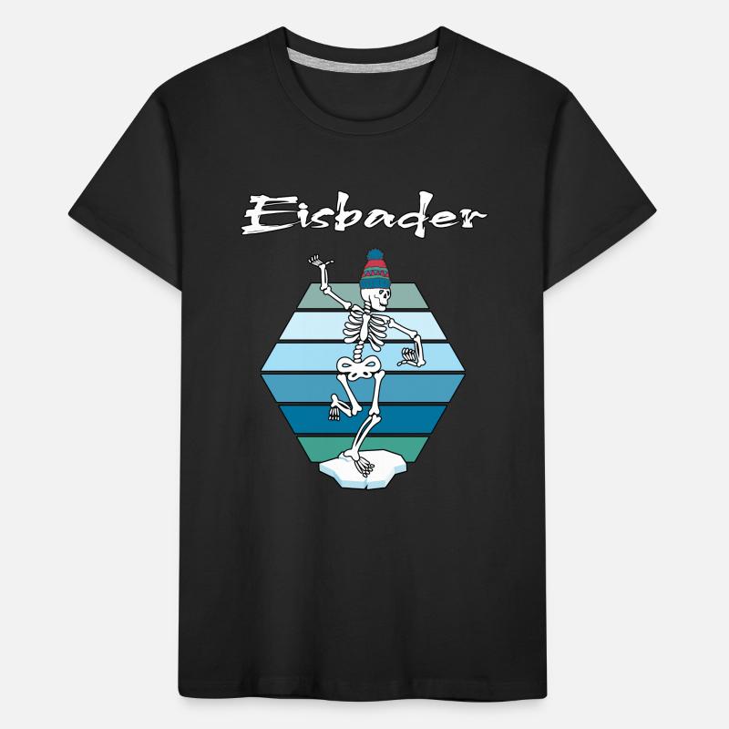 Eisbader Winterschwimmer geht Eisbaden Kinder Premium Bio T-Shirt