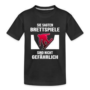 Snowboard Snowboarder Snowboard-Brett freestyle - Kinder Premium Bio T-Shirt - Schwarz - Vorne