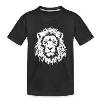 Lion Head - Kids' Premium Organic T-Shirt - black - Front