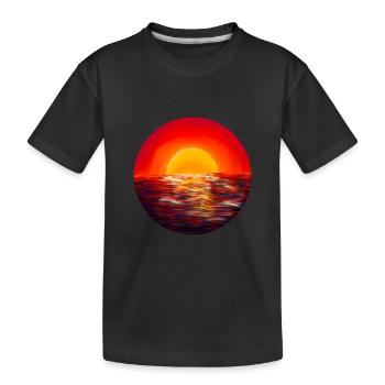 Sonnenuntergang Meer - Kinder Premium Bio T-Shirt - Schwarz - Vorne