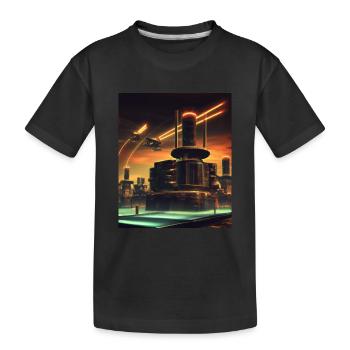 Science Fiction City Future - Kids' Premium Organic T-Shirt - black - Front
