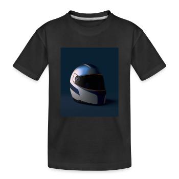 Motorcyclist Helmet - Kids' Premium Organic T-Shirt - black - Front