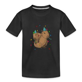Anniversaire de Capybara - T-shirt bio Premium Enfant - noir - Devant