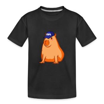 Capybara drôle en disant Capy Bara - T-shirt bio Premium Enfant - noir - Devant