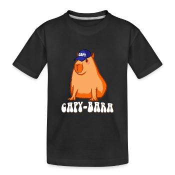 Capybara drôle en disant Capy Bara - T-shirt bio Premium Enfant - noir - Devant