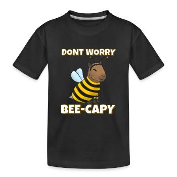 Capybara Bee Costume - Kids' Premium Organic T-Shirt - black - Front