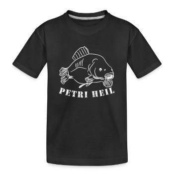 Petri Heil - Kinder Premium Bio T-Shirt - Schwarz - Vorne