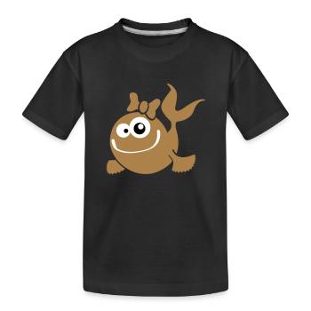 fish_girl - Kids' Premium Organic T-Shirt - black - Front