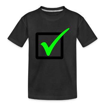 Abgehakt / Haken / Richtig 2c - Kinder Premium Bio T-Shirt - Schwarz - Vorne
