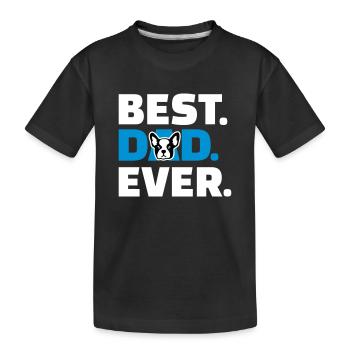 Französische Bulldogge - Kinder Premium Bio T-Shirt - Schwarz - Vorne