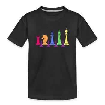 Schach Schachmatt Schachspieler Schachfamilie - Kinder Premium Bio T-Shirt - Schwarz - Vorne