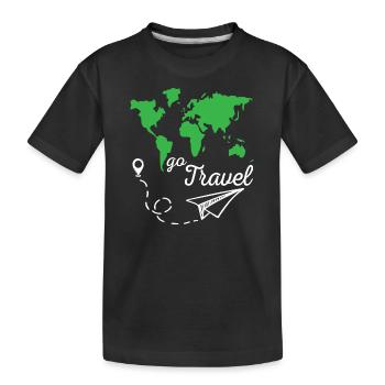 Go Travel - Kids' Premium Organic T-Shirt - black - Front