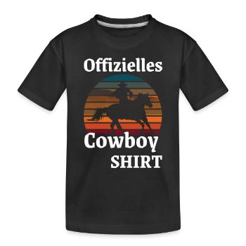 Westernreiten Western Reiter Cowboy Reitkleidung - Kinder Premium Bio T-Shirt - Schwarz - Vorne