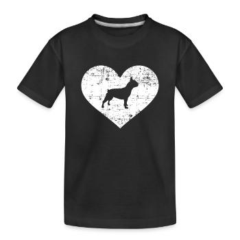Französische Bulldogge - Kinder Premium Bio T-Shirt - Schwarz - Vorne