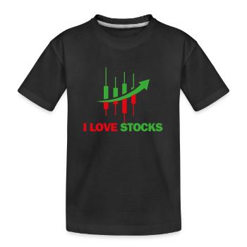 Love of stocks - Kids' Premium Organic T-Shirt - black - Front
