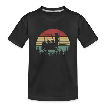 Funny Forklift Driver Art - Forklift Operator - Kids' Premium Organic T-Shirt - black - Front