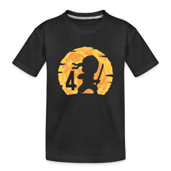 4. Geburtstag Junge 4 Jahre alt Ninja - Kinder Premium Bio T-Shirt - Schwarz - Vorne