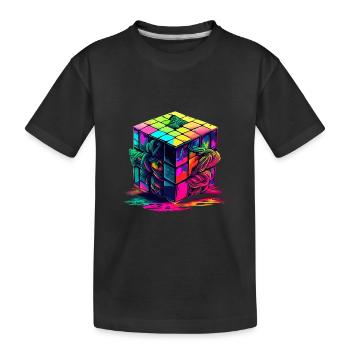 cube - Kinder Premium Bio T-Shirt - Schwarz - Vorne