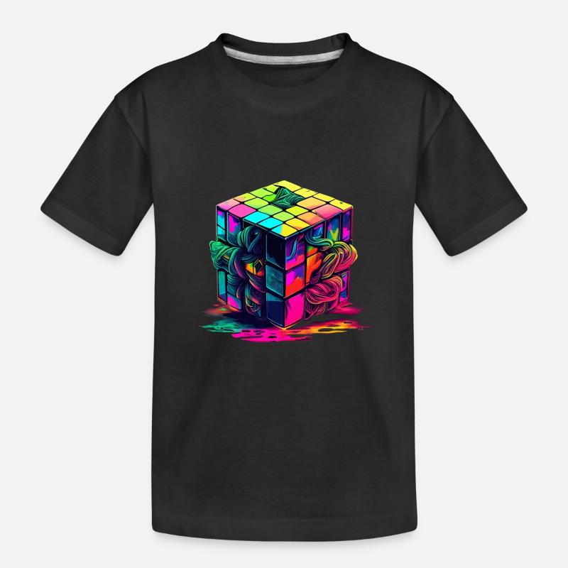 cube - Kinder Premium Bio T-Shirt - Schwarz