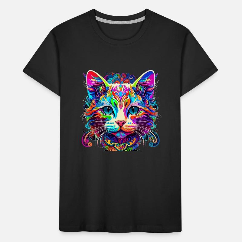 colorful cat Kinder Premium Bio T-Shirt