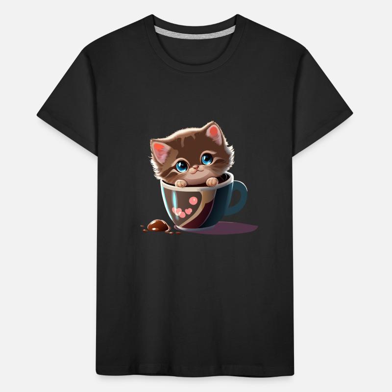 Cup Cat Kids' Premium Organic T-Shirt