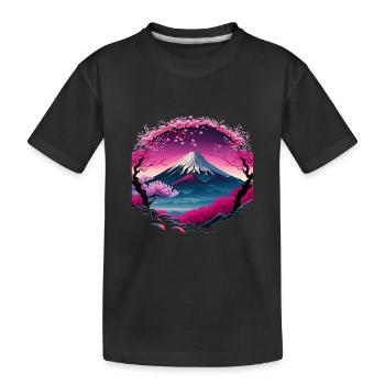 cherry blossom Japan - Kids' Premium Organic T-Shirt - black - Front