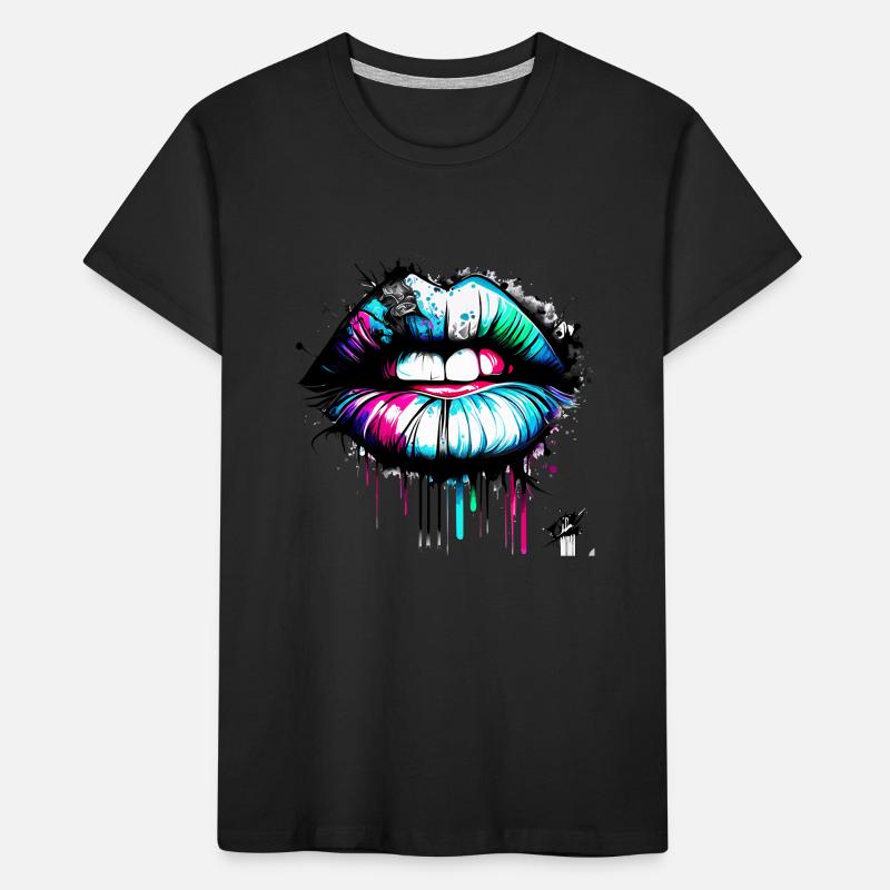 Lips Graffiti Style Kids' Premium Organic T-Shirt